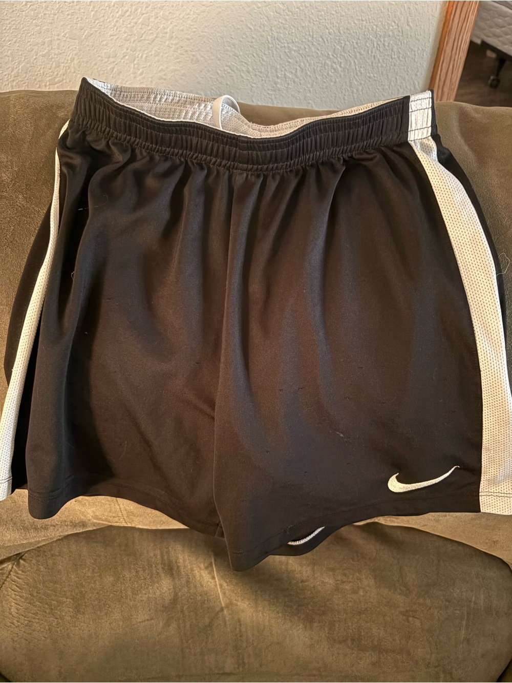 Nike Black Athletic Shorts with White Side Panels